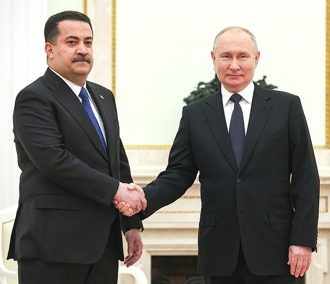 Vladimir Putin with Prime Minister of Iraq, Muhammed Shia al-Sudani
